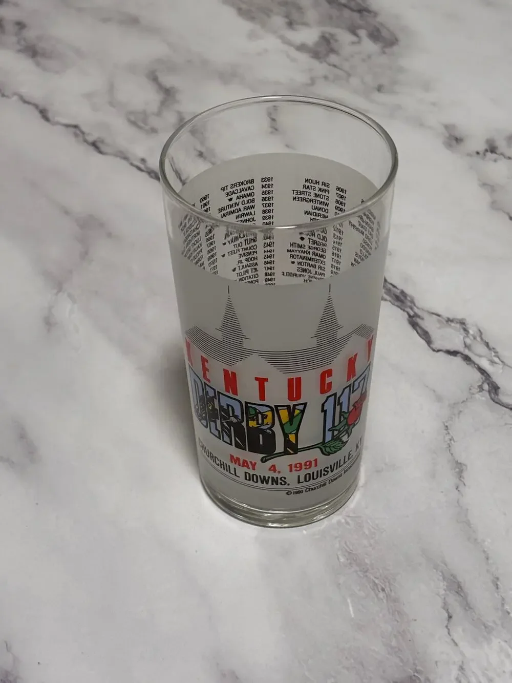 1991 Kentucky Derby Official 117 Churchill Downs Vintage Julep Glass Louisville